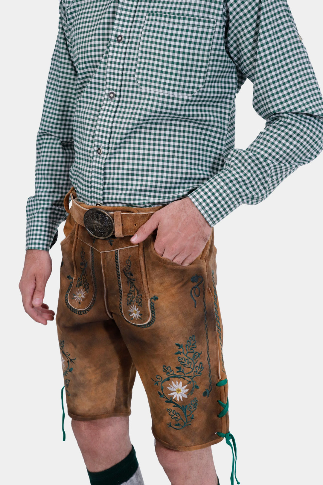 Brown Edelweiss Lederhosen