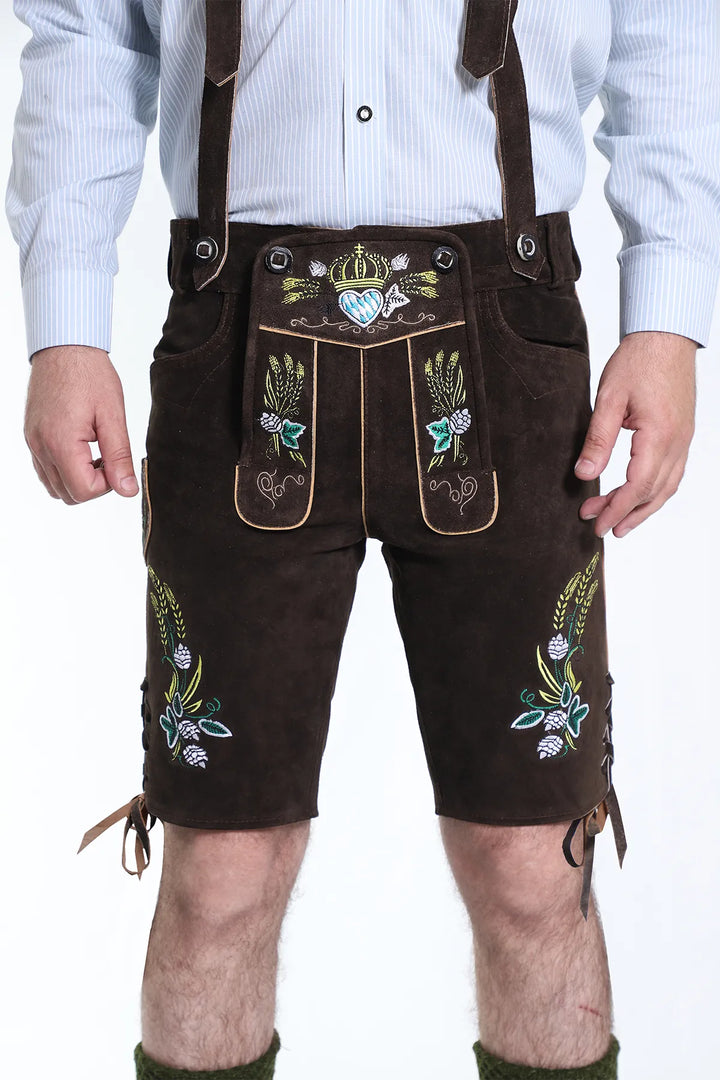 Bavarian Herren Lederhosen Dark brown