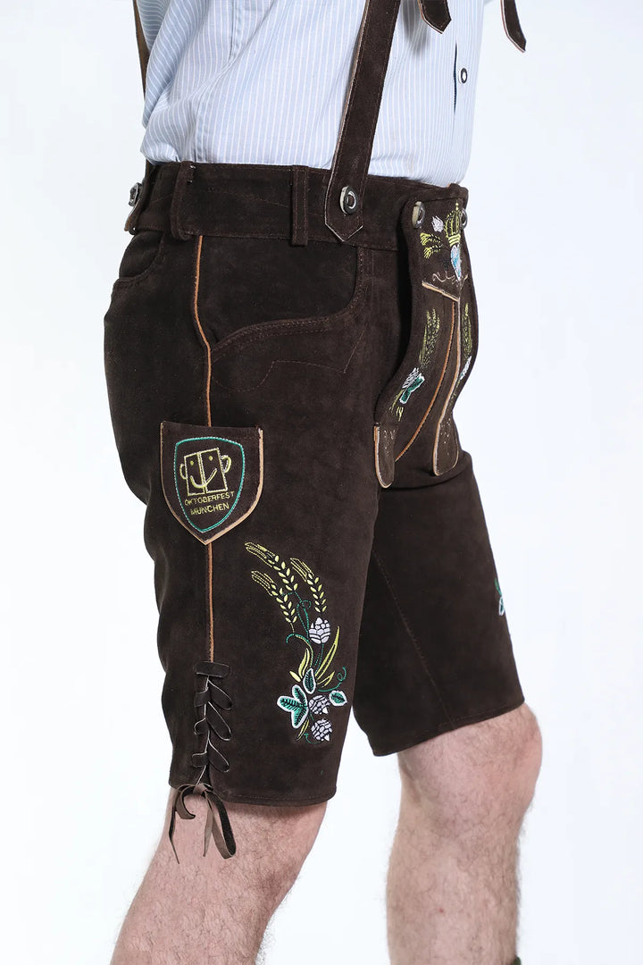 Bavarian Herren Lederhosen Dark brown