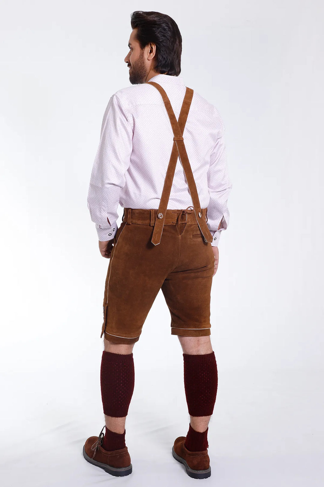 Genuine Bavarian Lederhosen for Men Hazelnut Brown