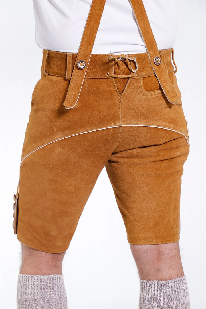 German Lederhosen Men in Natural Brown
