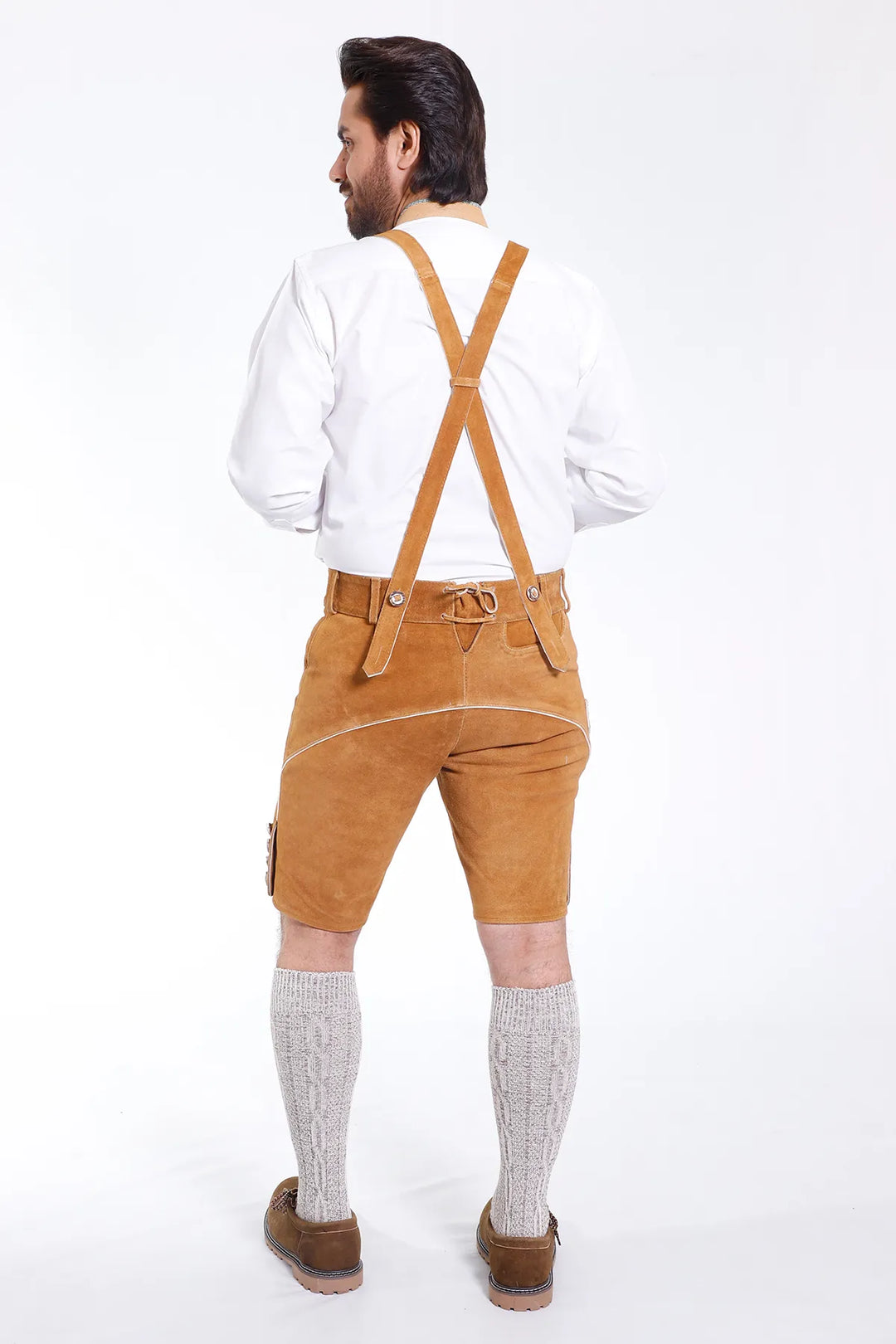 German Lederhosen Men in Natural Brown