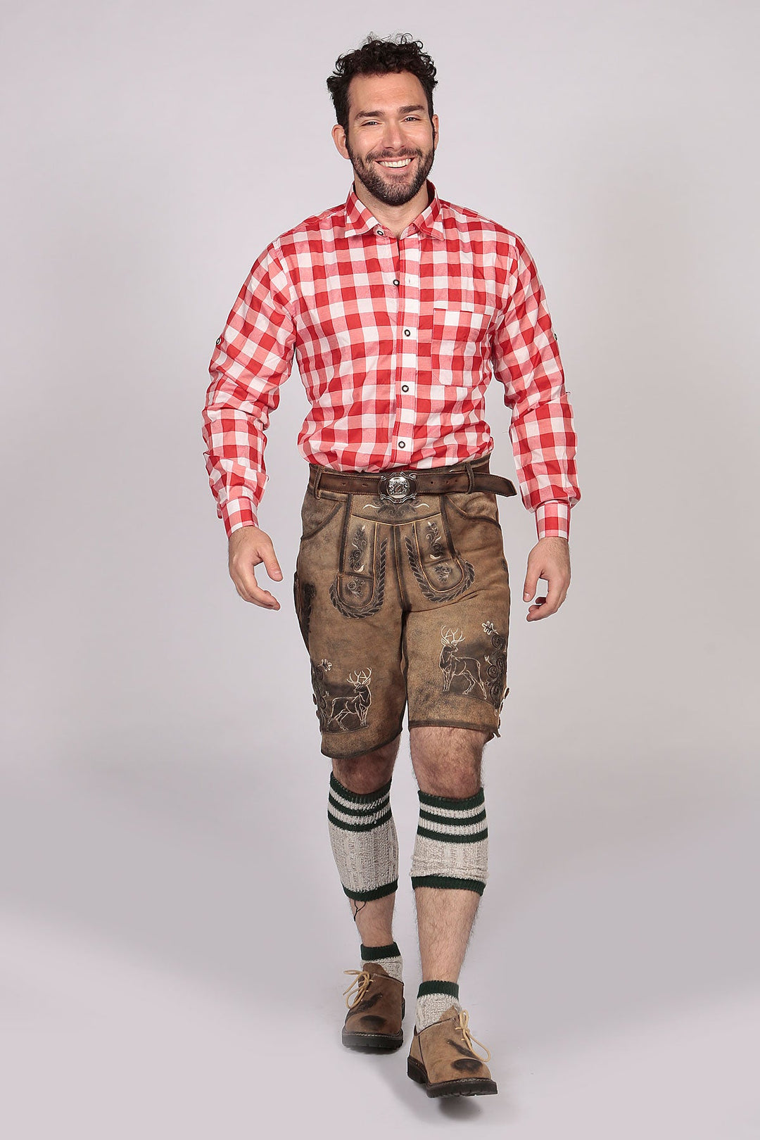 Bavarian Checkered Shirt Dark Red