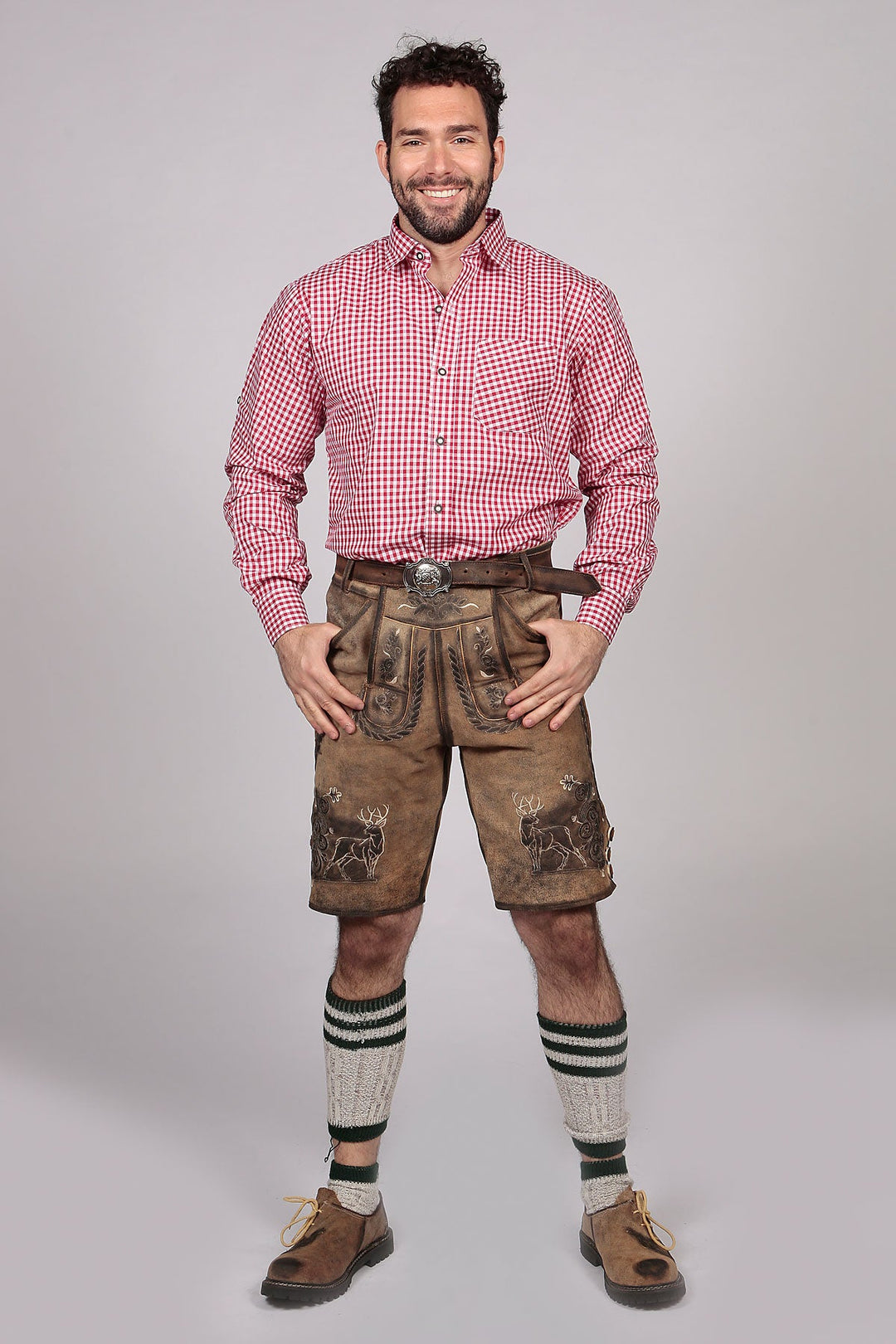 Shirt Small Checkered Dark Red