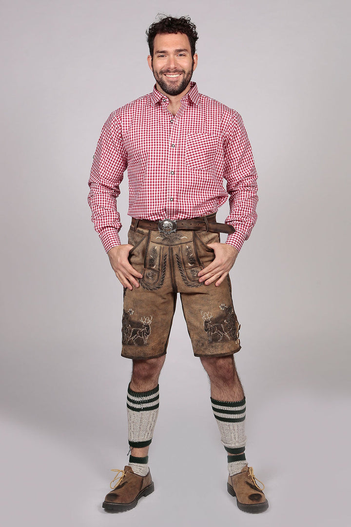 Shirt Small Checkered Dark Red