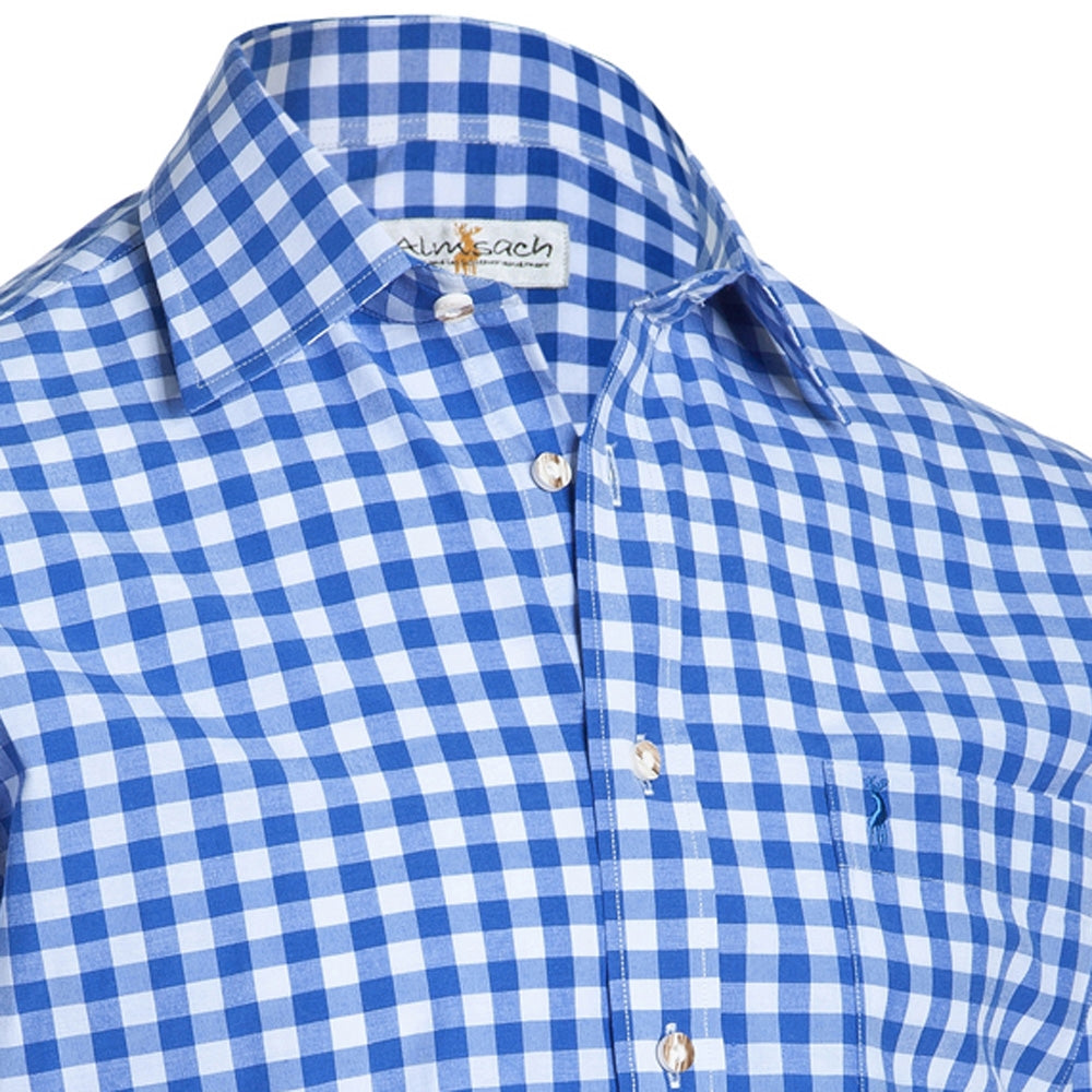 Shirt Small Checkered Cobalt Blue