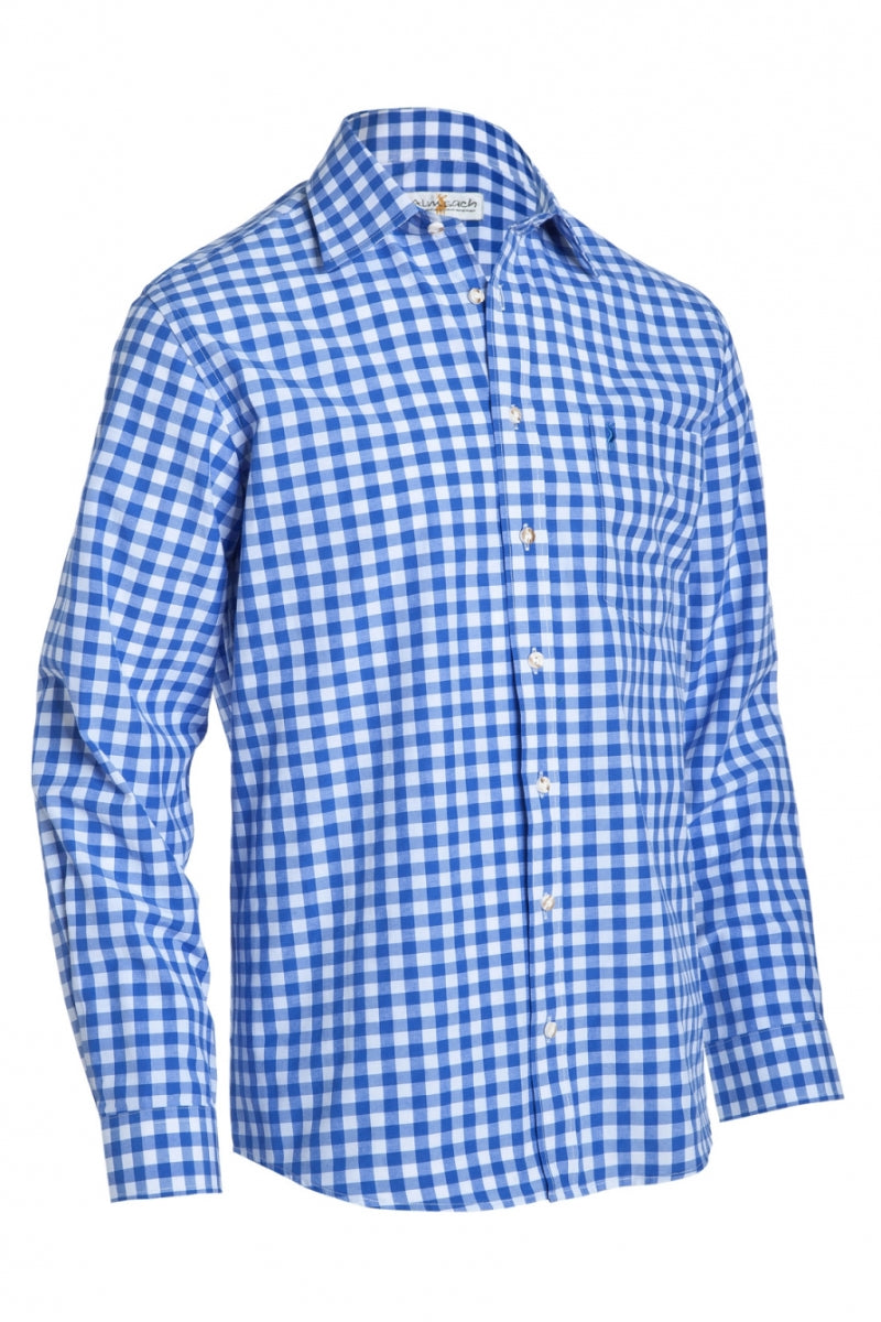 Shirt Small Checkered Cobalt Blue