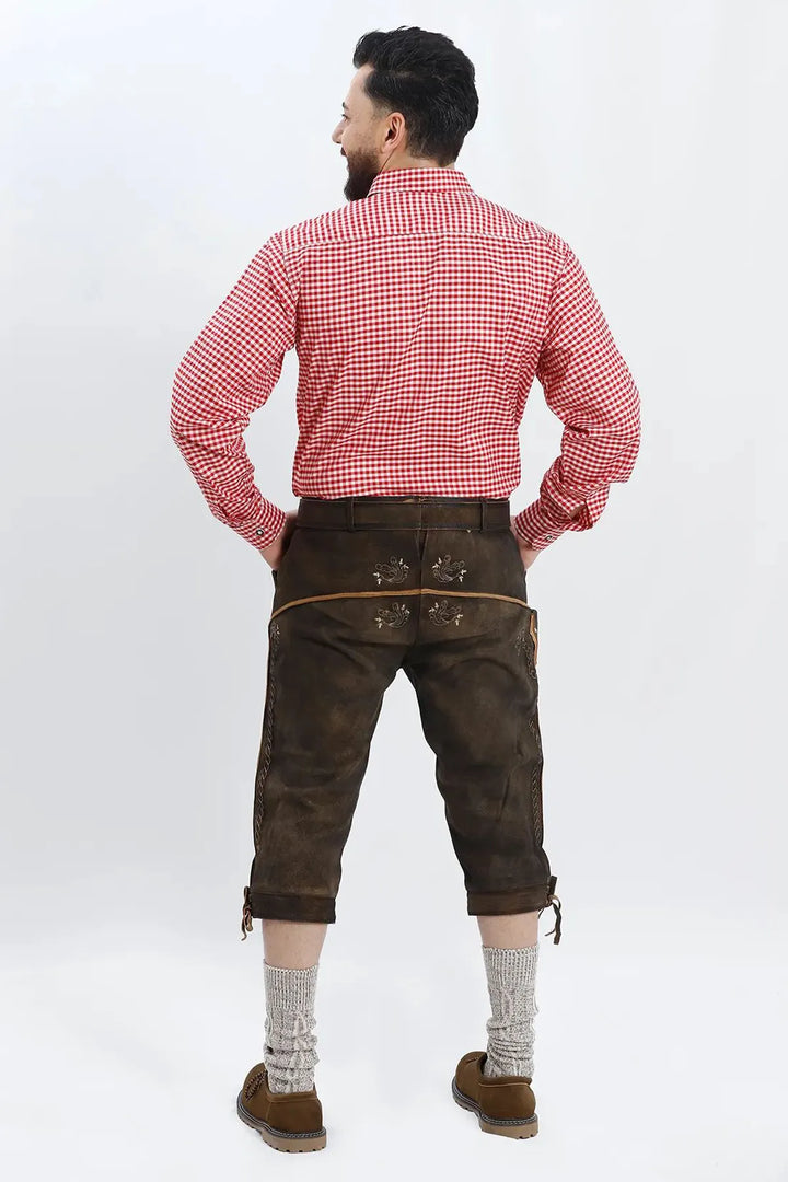 Shirt Small Checkered Dark Red
