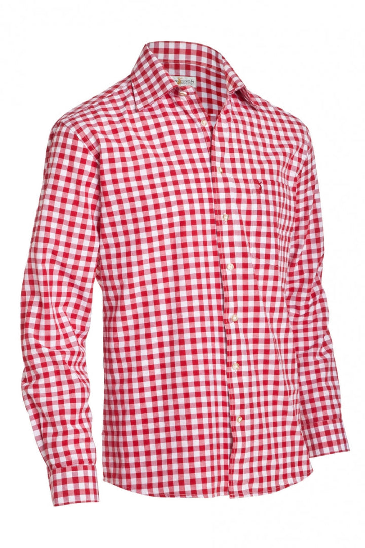 Shirt Small Checkered Dark Red